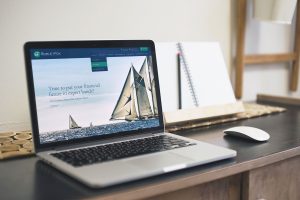 Website on laptop