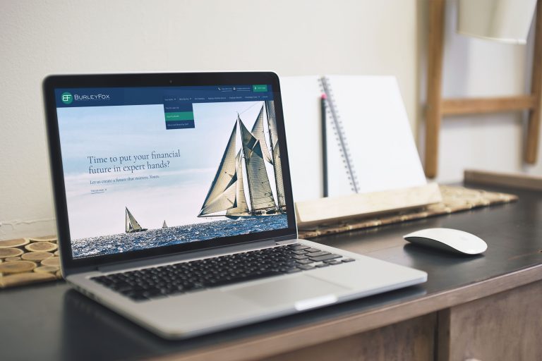 Website on laptop