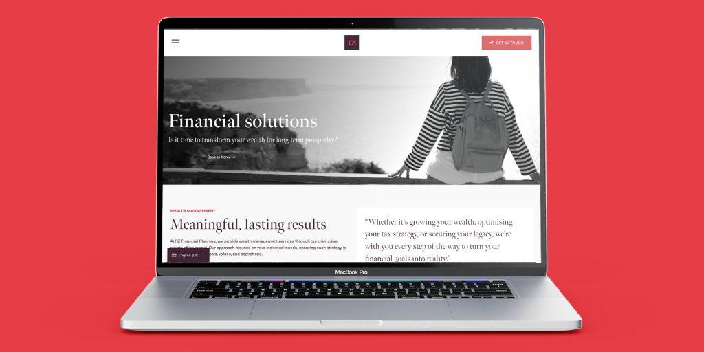 Financial adviser website design shown across digital devices